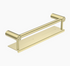 MECCA Care Brushed Brass Grab rail With Shelf 300/450mm