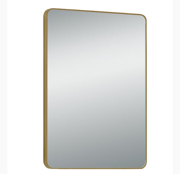 600 Rectangle Mirror with Brushed Gold Frame
