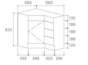 Bella Timber 600mm x 900mm Corner Vanity