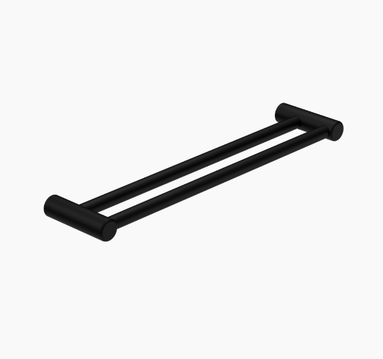 MECCA Care 600/900mm Matte Black Double Grab Towel Rail