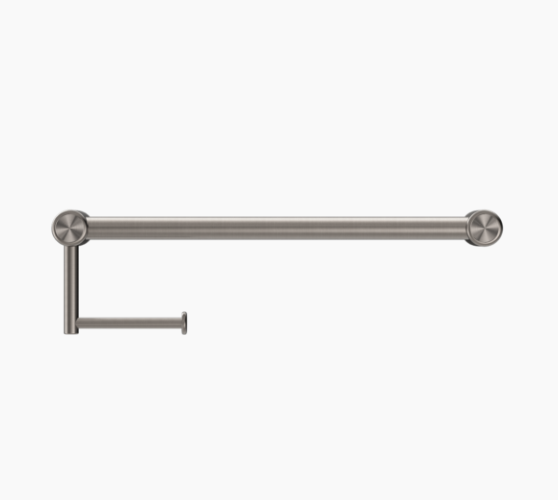 MECCA Care Brushed Nickel 25mm Toilet Roll Rail 300/450mm