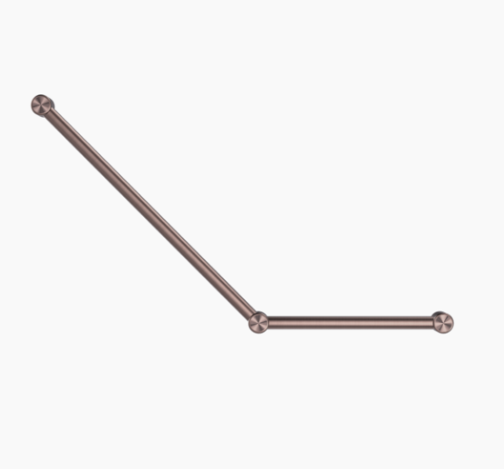 MECCA Care 750x450mm Brushed Bronze Ambulant Toilet Grab Rail 45 Degree 32mm