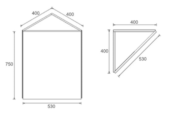 Bella 400 x 400 Corner Mirror Cabinet