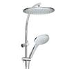Willow Curved Short Tail shower Set- Chrome & White