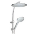 Willow Curved Short Tail shower Set- Chrome & White