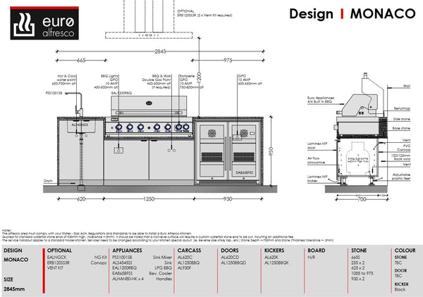 Euro Monaco 2840mm Outdoor Alfresco