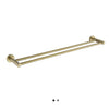 Round Mini Brushed Brass Double Towel Rail