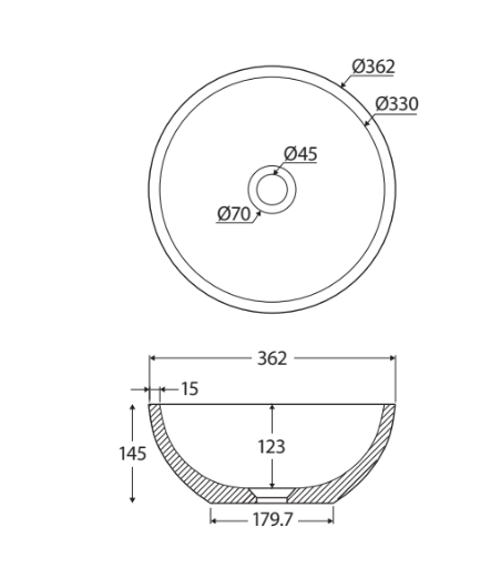 Concrete 360 Basin - Warm White