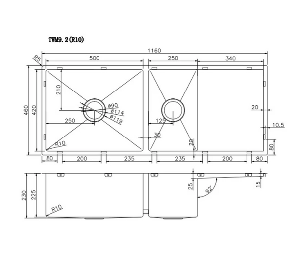 Select 1160 One & Half Bowls Sink With Drainer