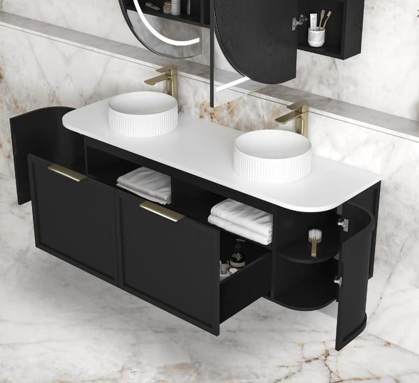 Black Hampshire 1500mm Wall Hung Vanity