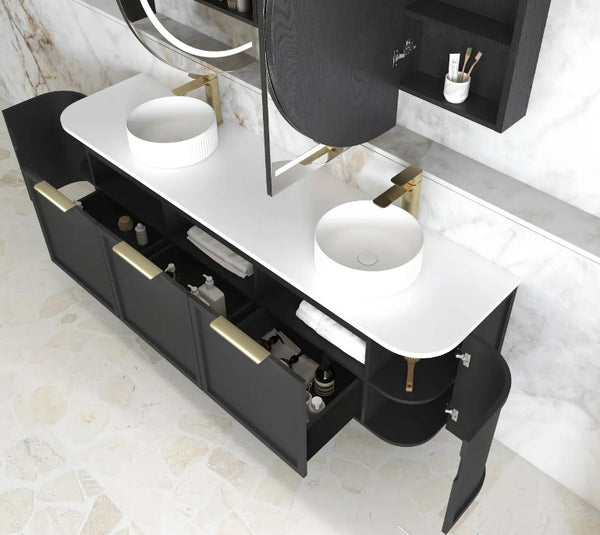 Black Hampshire 1800mm Wall Hung Vanity