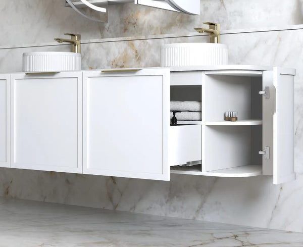 White Hampshire 1800mm Wall Hung Vanity