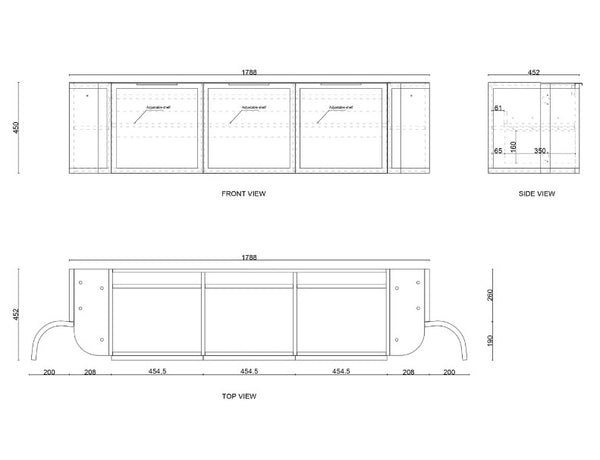 White Hampshire 1800mm Wall Hung Vanity