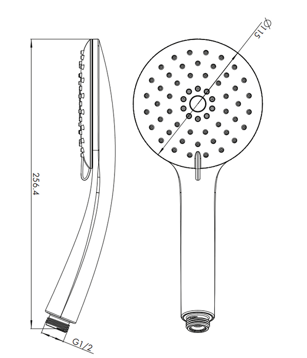 Willow Curved Short Tail shower Set- Chrome & White