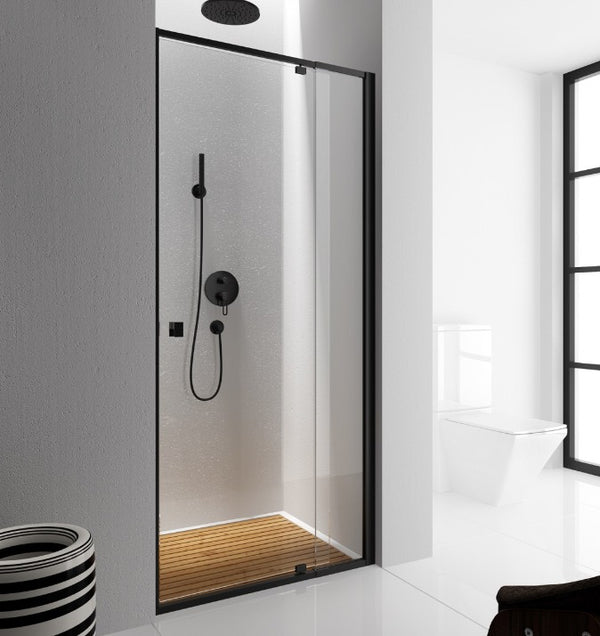 Black Linear Front Only Semi Frameless Showerscreen