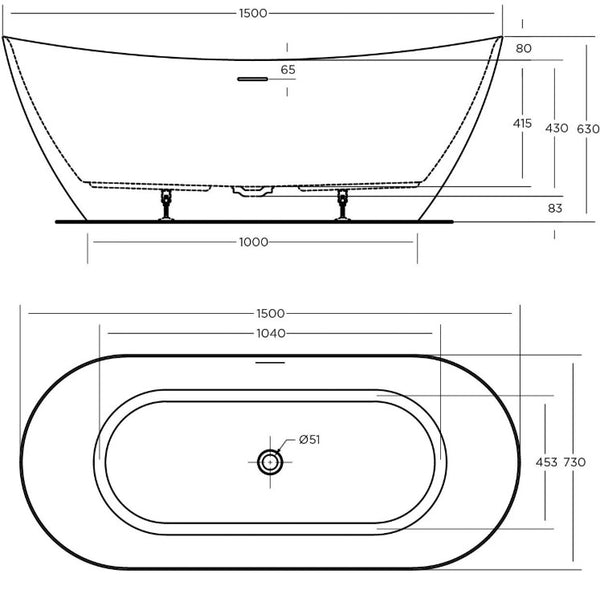 Luka 1500/1700mm Bath