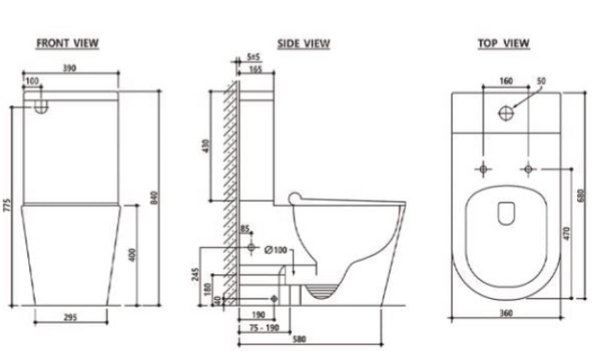 Lafeme Rimless Toilet With Thea Standard Bidet Seat