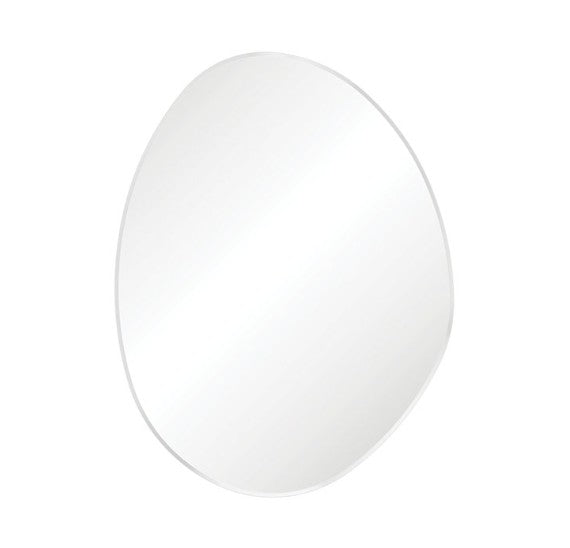 Pebble Matte White Asymmetrical Framed Mirror, 700 x 920mm