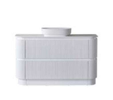 Mabel 900mm-1500mm Curved White Floorstanding Vanity