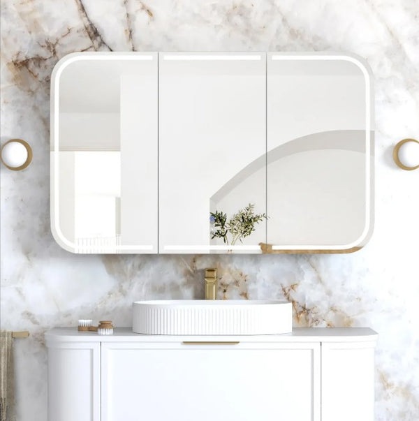 LED Maci 1200(W)x750(H) White Shaving Cabinet - Premium Edition