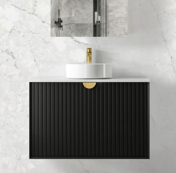 Finley Matte Black 900mm Wall Hung Vanity