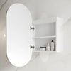 Oval Matte White 450 LED Mirror Cabinet
