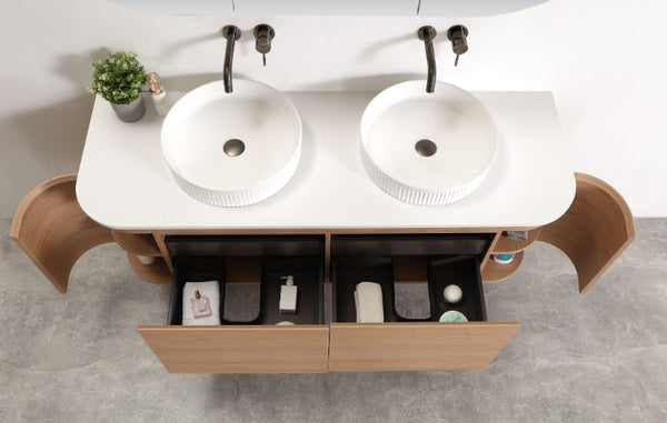 Milan 900-1500mm Curved Vanity