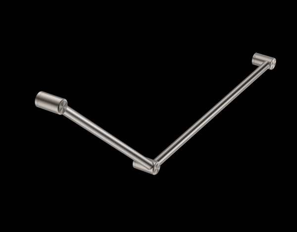 MECCA Care 750x900mm Brushed Nickel DDA Grab Rail 45 Degree 32mm