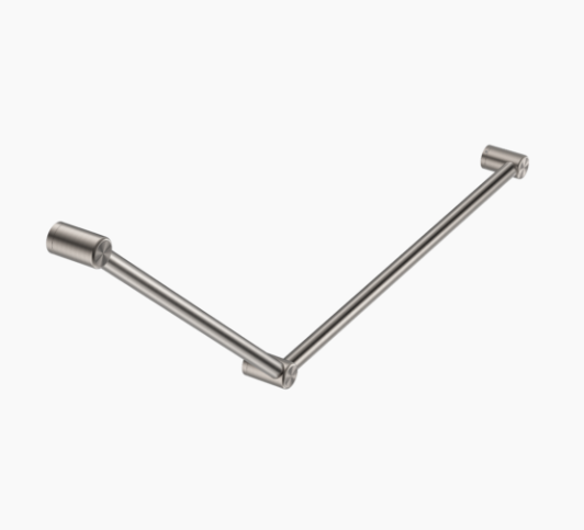 MECCA Care 750x900mm Brushed Nickel DDA Grab Rail 45 Degree 32mm