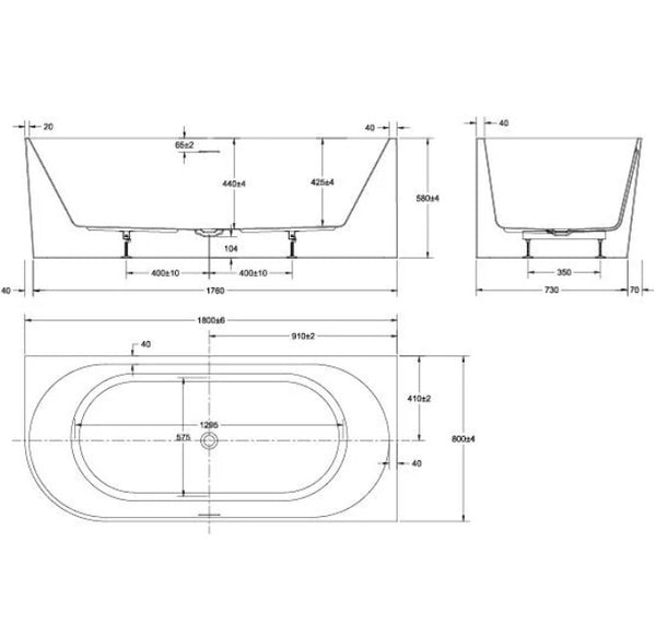 Noosa 1800mm Corner Bath