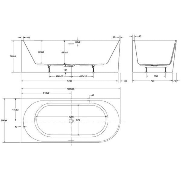 Noosa 1800mm Corner Bath