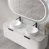Olivia White 900-1500mm curved Wall Hung Vanity