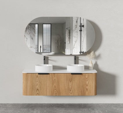 Olivia Timber 900-1500mm curved Wall Hung Vanity