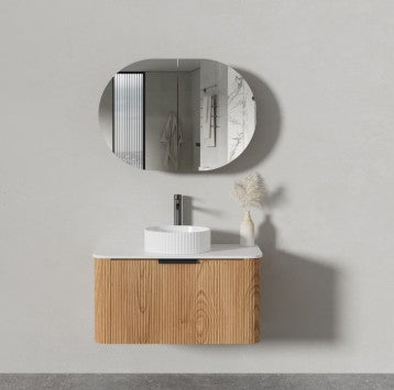 Olivia Timber 900-1500mm curved Wall Hung Vanity