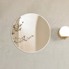 Round 700mm Matte White Framed Mirror