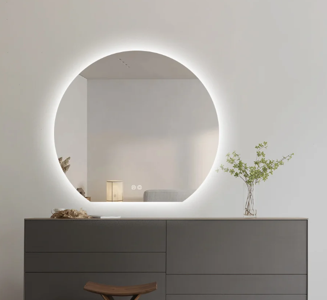 90cm x 100cm Round LED Mirror
