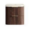 Havana Fluted 600mm-1800mm Sable Walnut Wall Hung Curve Vanity