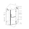 Fully Frameless 850 x 850 Diamond Shower Screen