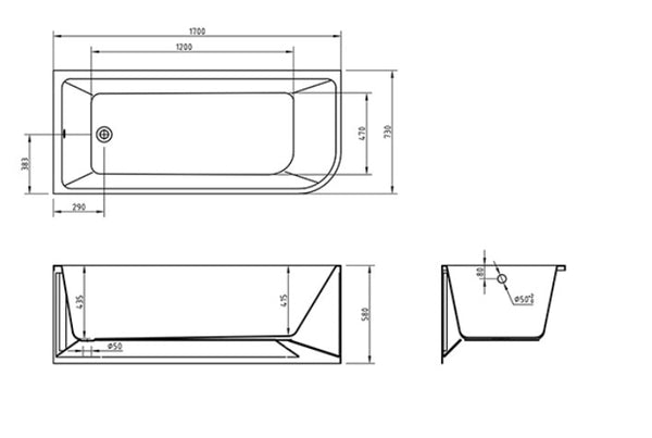 Tanya Matte White Corner Bath 1500-1700