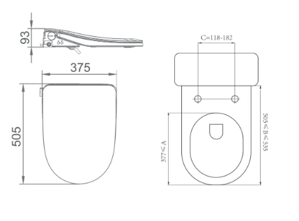 Lafeme Rimless Toilet With Thea Standard Bidet Seat