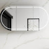Chloe Matte White Curved 1800 LED Mirror Cabinet
