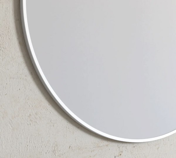 Round 700mm  White Metal Framed Mirror