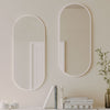 Oval 460 x1210 Matte White Framed Mirror