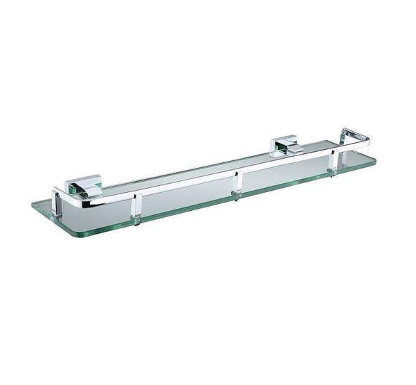 Linear Glass Shelf with Bar - Bayside Bathroom