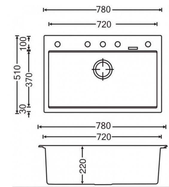Black 780 Single Bowl Granite Sink - Bayside Bathroom