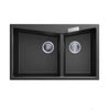 Black 800 Double Bowl Granite Sink - Bayside Bathroom