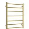 600mm Brushed Gold Round Ladder Heated Towel Rail - Bayside Bathroom
