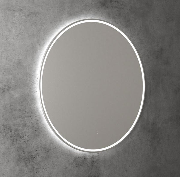 Round 700mm Brushed Nickel Framed LED Mirror