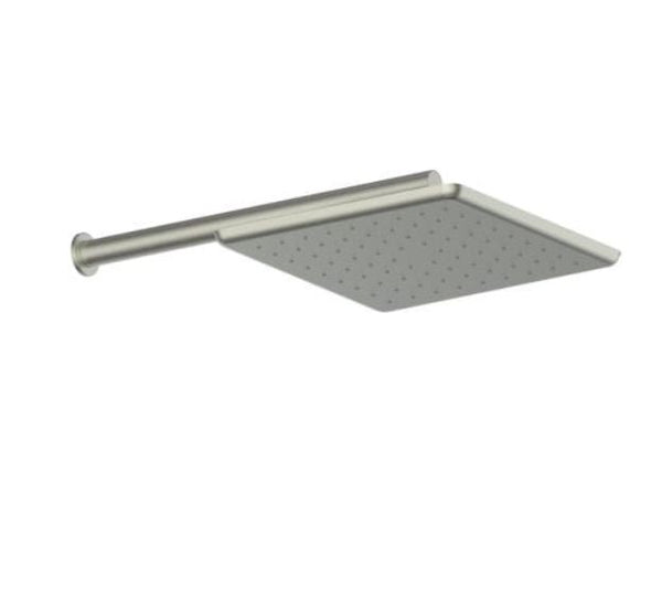 Swept Overhead Wall Shower - Brushed Nickel