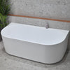 Lincoln Fluted Oval Matte White Freestanding Back To Wall Bath